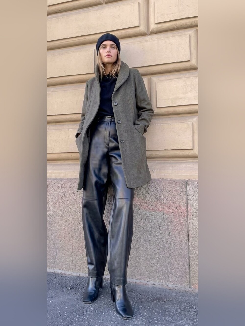 Wilfred Aritzia Wool Cashmere Shawl Collar Coat Dark Charcoal Grey Size XL